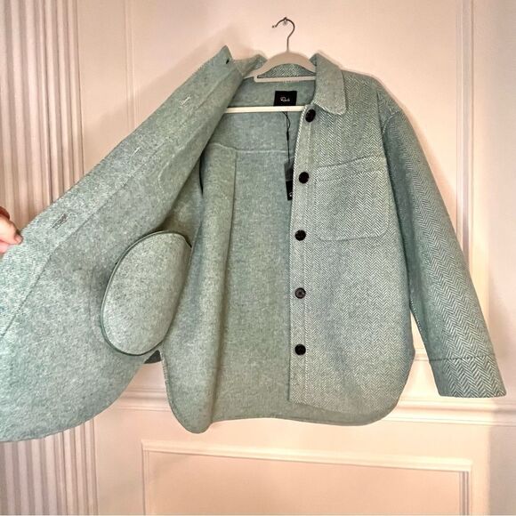 Rails Connie Wool Blend Shirt Jacket Shacket in Kelly Herringbone Size Large NWT - Picture 14 of 16